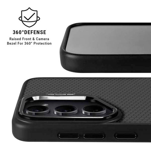 Specialty Vinyl Black Hex Texture Galaxy S25 Ultra Kickstand Case